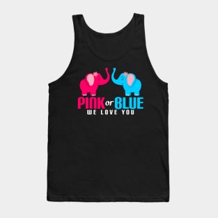 Adorable Pink or Blue We Love You Baby Elephants Tank Top